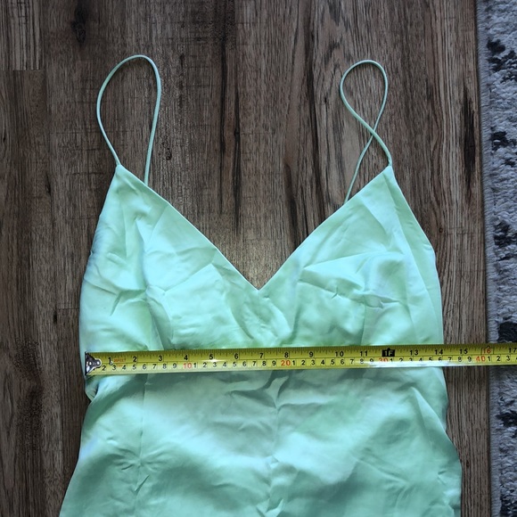 NEW!! HP 🥳🥳🥳 Zara Satin Light Green Cutout Dress - Picture 5 of 9